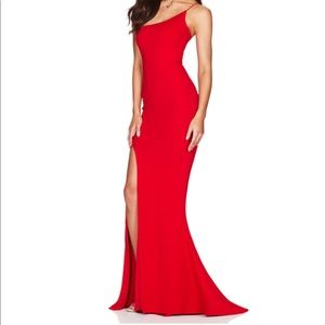 ONE SHOULDER GOWN - RED